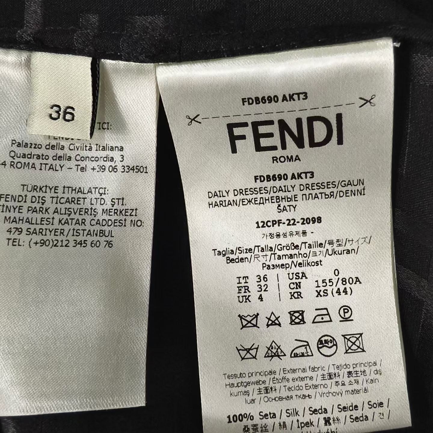 Fendi Fendi Silk Black T-Shirt XS Women Size XS / US 0-2 / IT 36-38 - 4 Thumbnail