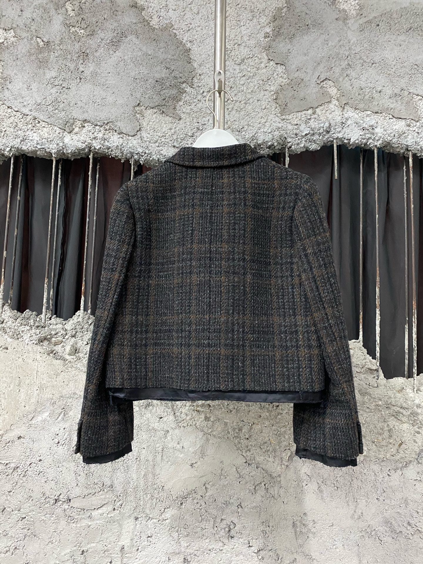 Miu Miu Miu Miu Formal Plaid Gray Jacket S Women Size S / US 4 / IT 40 - 2 Thumbnail