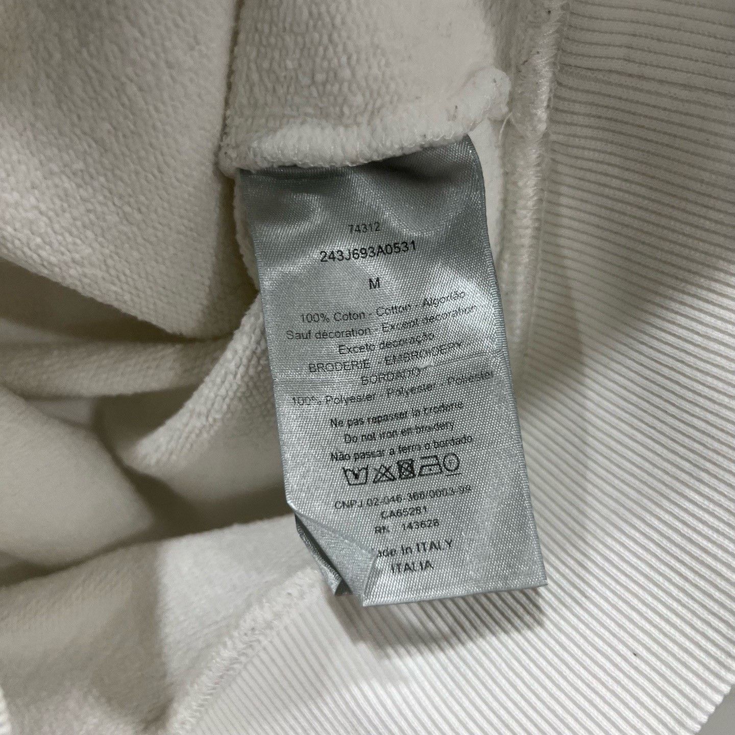 Dior Dior Retro Embroidered White Hoodie M Women Size M / US 6-8 / IT 42-44 - 5 Thumbnail