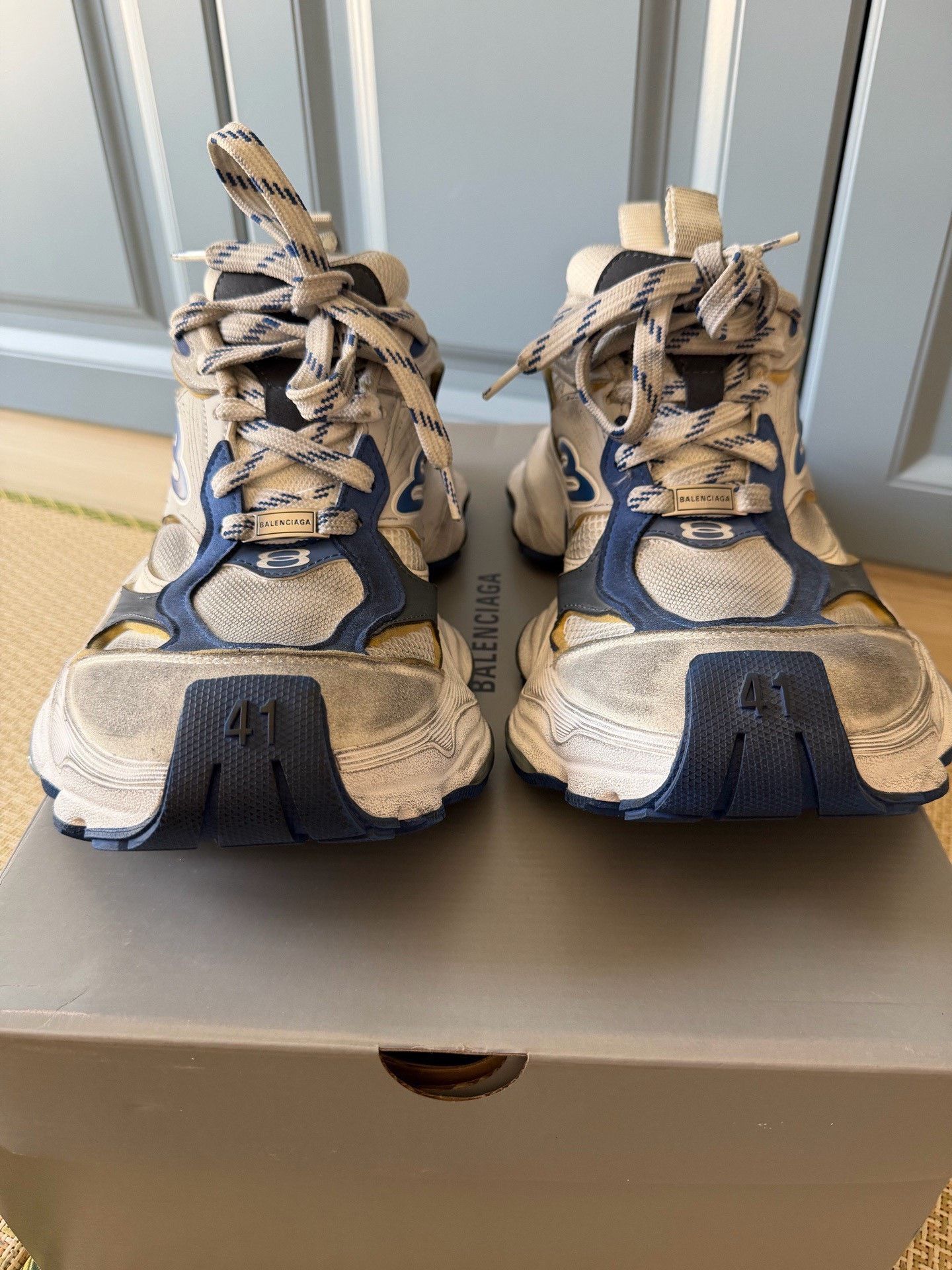 Balenciaga Balenciaga Distressed Blue Lowtop Sneakers 8.5 Men Size US 8.5 / EU 41-42 - 4 Thumbnail