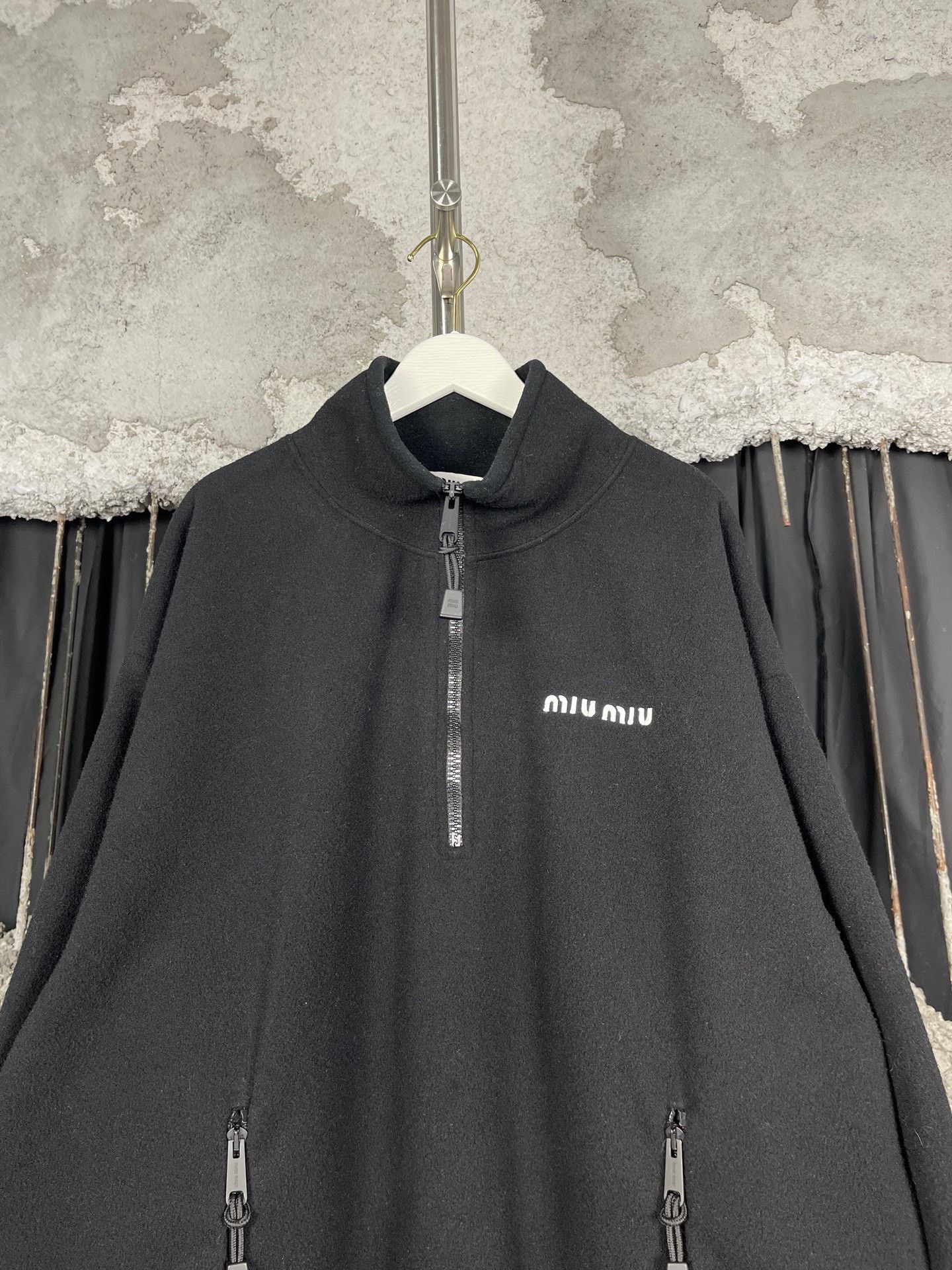 Miu Miu Miu Miu Fleece Black Hoodie XS Women Size XS / US 0-2 / IT 36-38 - 3 Thumbnail