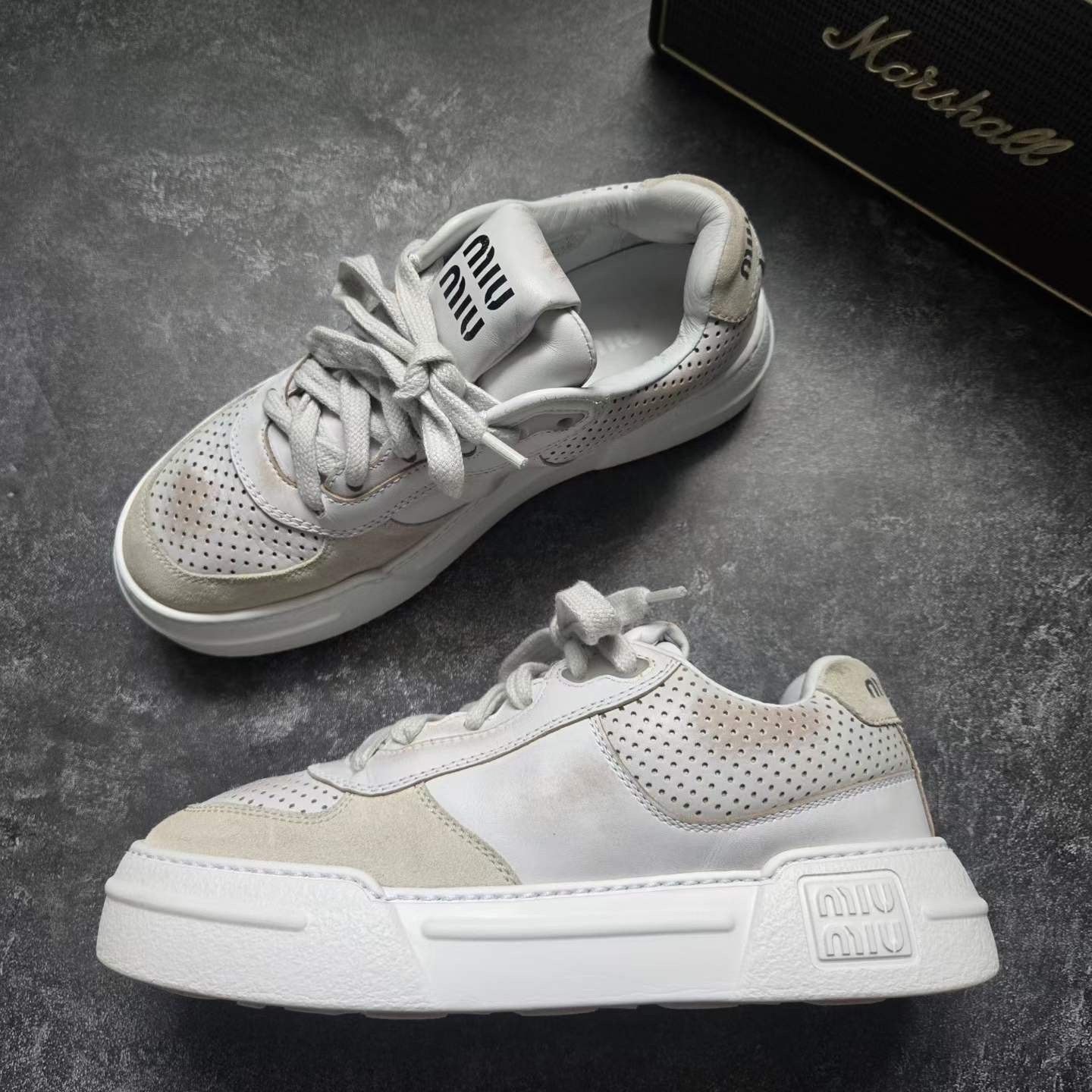 Miu Miu Miu Miu Distressed Lowtop Sneakers us_6-5 Women Size US 6.5 / IT 36.5 - 4 Thumbnail