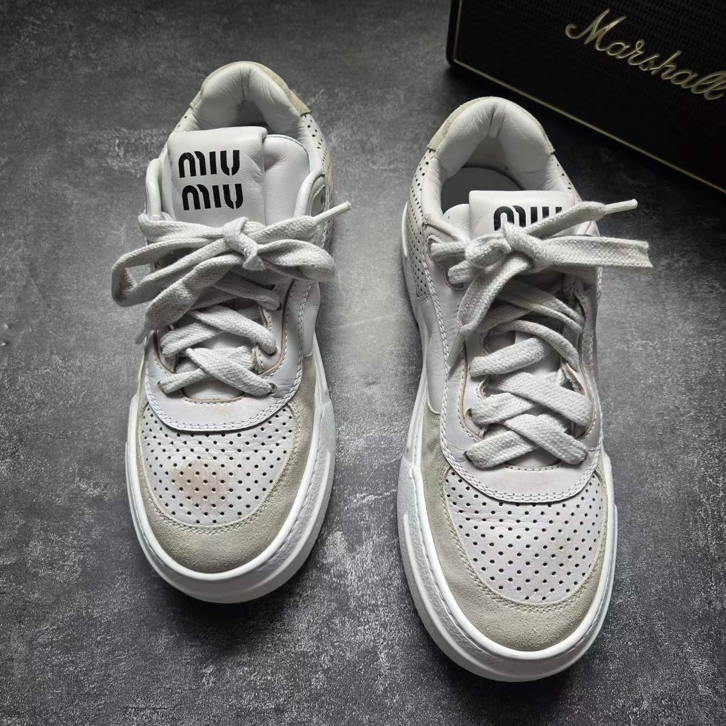 Miu Miu Miu Miu Distressed Lowtop Sneakers us_6-5 Women Size US 6.5 / IT 36.5 - 2 Thumbnail