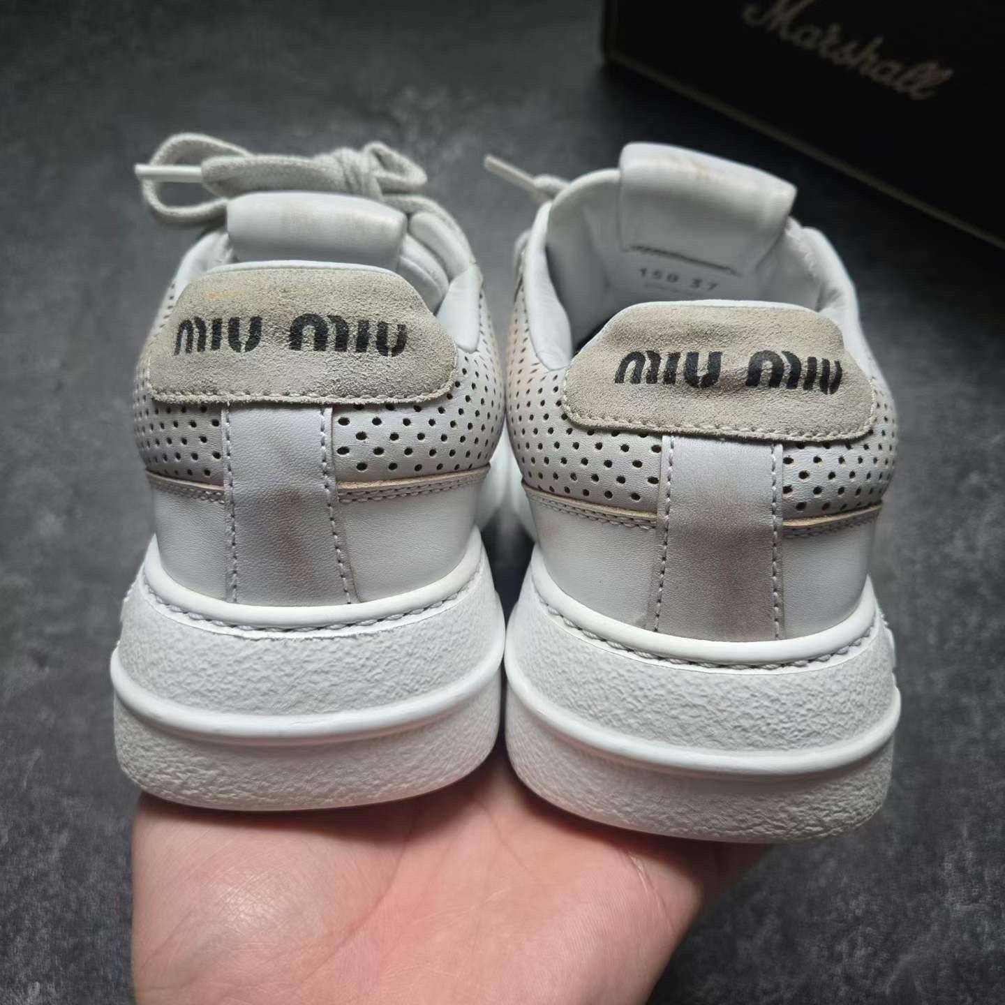 Miu Miu Miu Miu Distressed Lowtop Sneakers us_6-5 Women Size US 6.5 / IT 36.5 - 3 Thumbnail