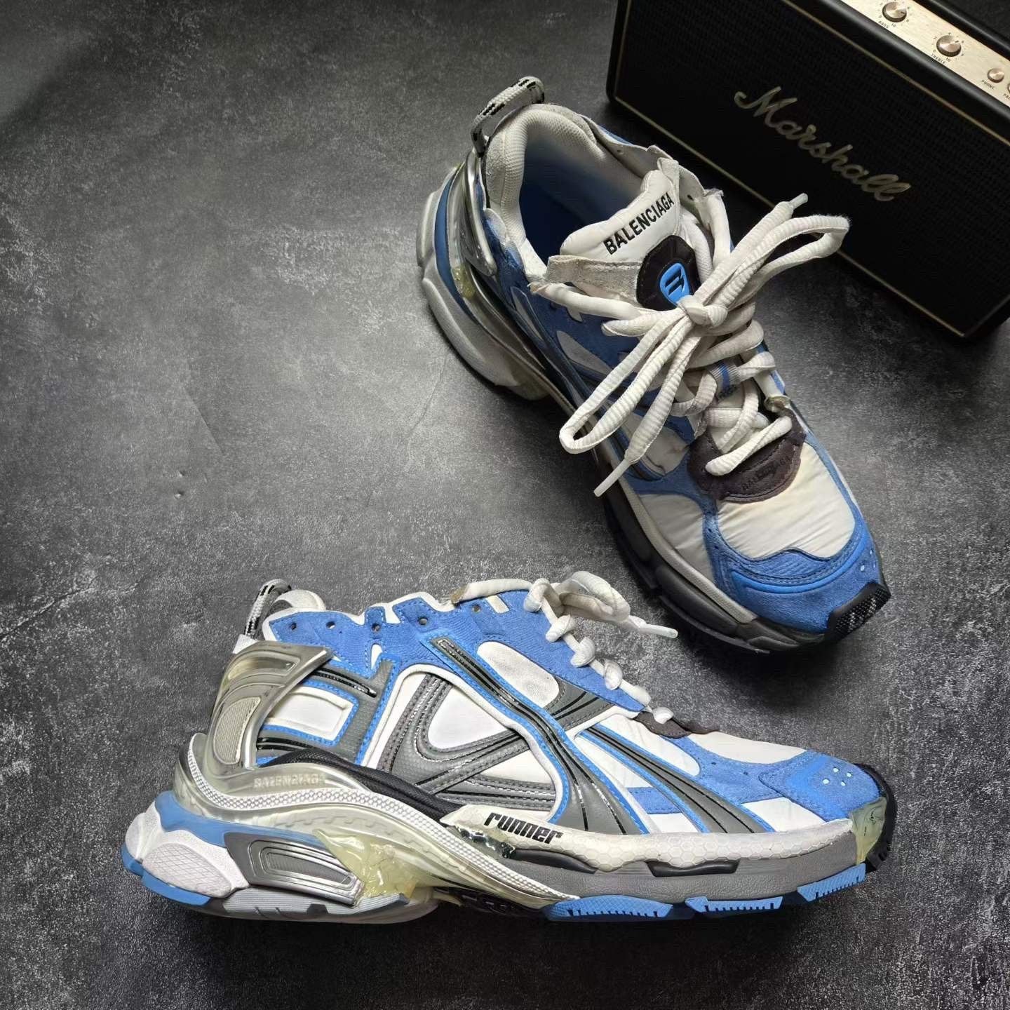 Balenciaga Balenciaga Running Blue Lowtop Sneakers 8.5 Men Size US 8.5 / EU 41-42 - 6 Thumbnail