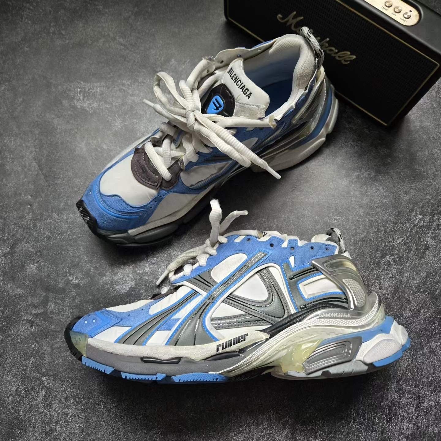 Balenciaga Balenciaga Running Blue Lowtop Sneakers 8.5 Men Size US 8.5 / EU 41-42 - 4 Thumbnail
