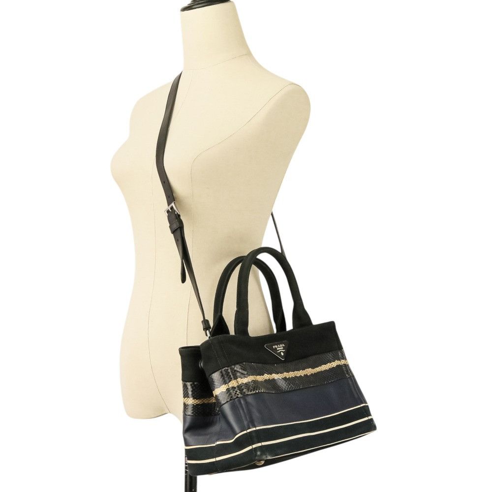 Prada Prada Prada Canapa Patchwork 2way bag Textile Handbag 1BG439 DUTY FREE for USA Size ONE SIZE - 10 Thumbnail