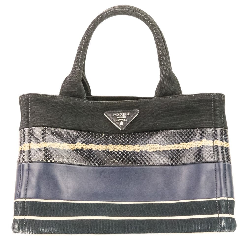 Prada Prada Prada Canapa Patchwork 2way bag Textile Handbag 1BG439 DUTY FREE for USA Size ONE SIZE - 2 Thumbnail