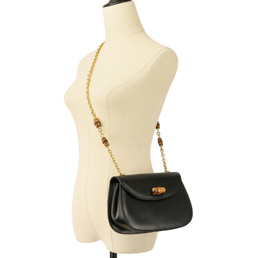 Gucci Gucci Gucci Bamboo Turnlock Chain Shoulder Bag Leather Shoulder Bag 0011151497 DUTY FREE for USA Size ONE SIZE - 11 Thumbnail