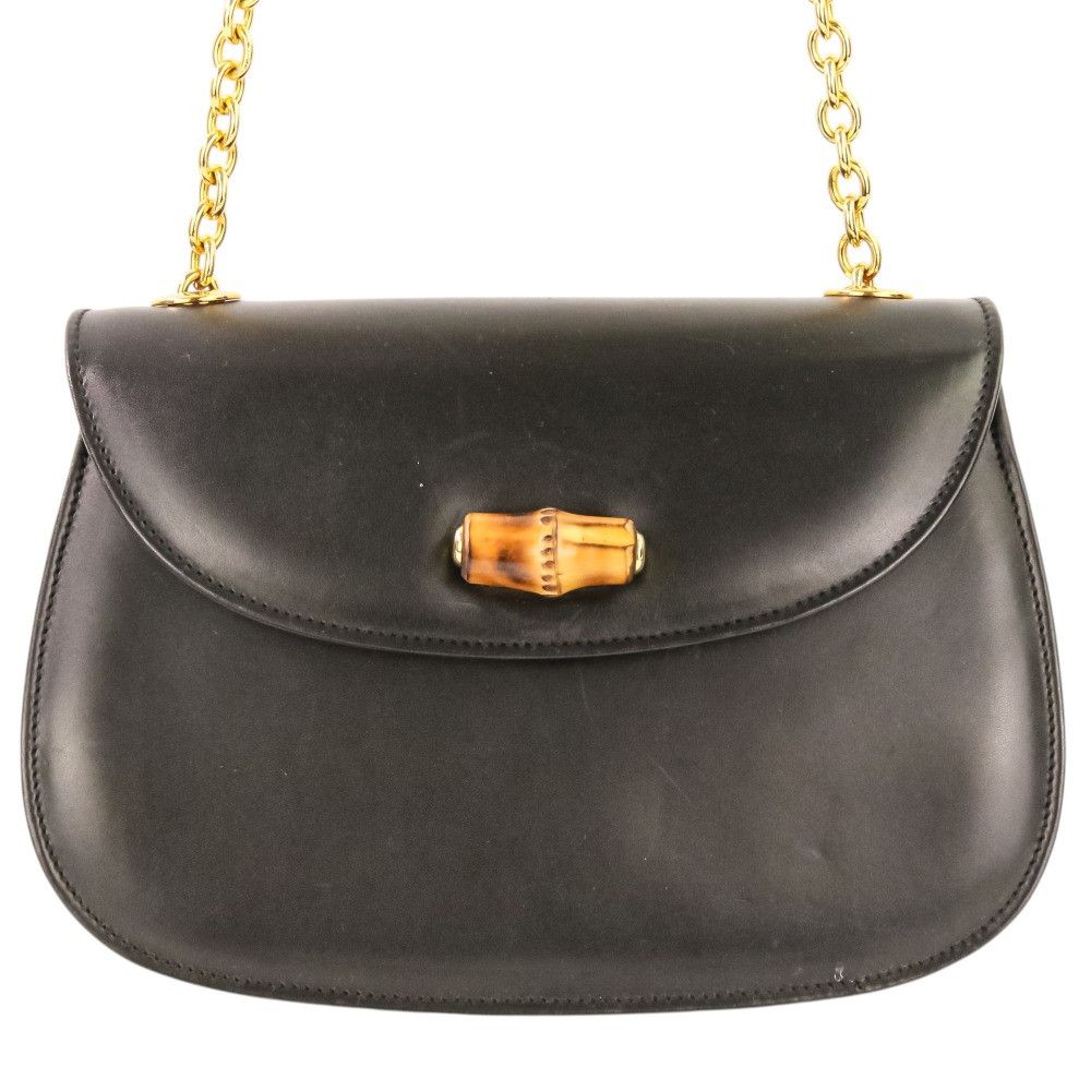 Gucci Gucci Gucci Bamboo Turnlock Chain Shoulder Bag Leather Shoulder Bag 0011151497 DUTY FREE for USA Size ONE SIZE - 2 Thumbnail
