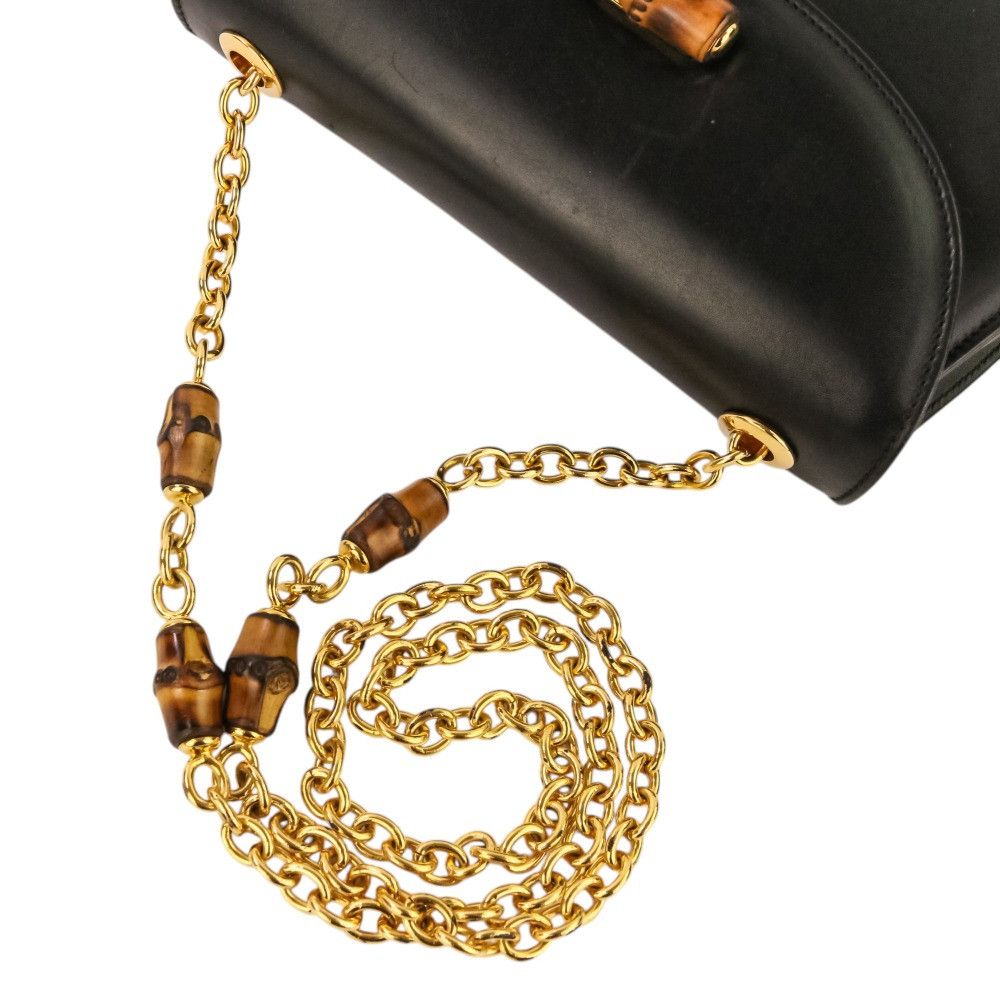 Gucci Gucci Gucci Bamboo Turnlock Chain Shoulder Bag Leather Shoulder Bag 0011151497 DUTY FREE for USA Size ONE SIZE - 6 Thumbnail