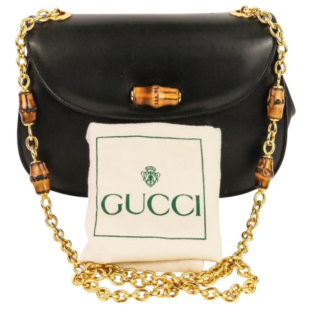 Gucci Gucci Gucci Bamboo Turnlock Chain Shoulder Bag Leather Shoulder Bag 0011151497 DUTY FREE for USA Size ONE SIZE - 9 Thumbnail