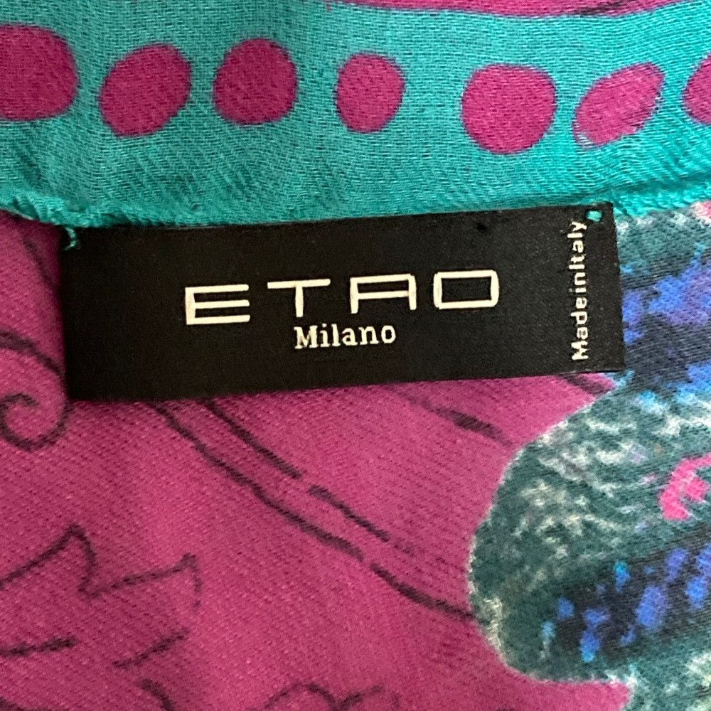 Etro Etro Etro Paisley Wool Silk Stole Textile Scarf DUTY FREE for USA Size ONE SIZE - 7 Thumbnail