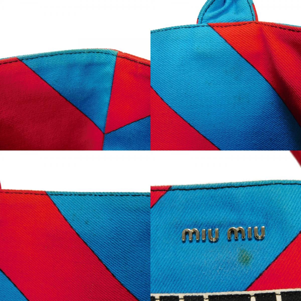 Miu Miu Miu Miu Miu Miu Club Tote Cotton Tote Bag Textile Tote Bag 5BG0222EU0F0GF4 DUTY FREE for USA Size ONE SIZE - 13 Thumbnail
