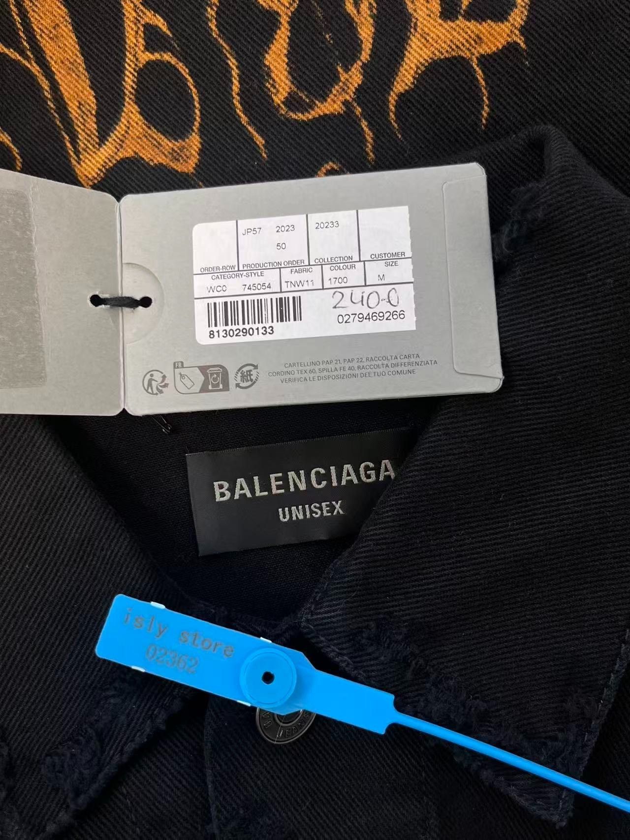 Balenciaga Balenciaga Denim Printed Black Light Jacket s Men Size US S / EU 44-46 / 1 - 5 Thumbnail