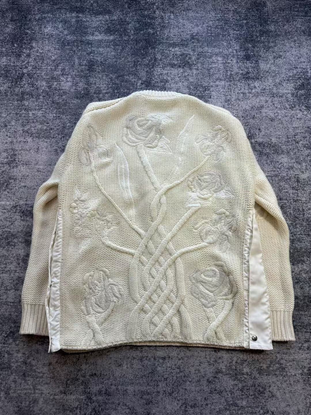 Dior Dior SACAI Embroidered Pink Sweater m Men Size US M / EU 48-50 / 2 - 2 Thumbnail