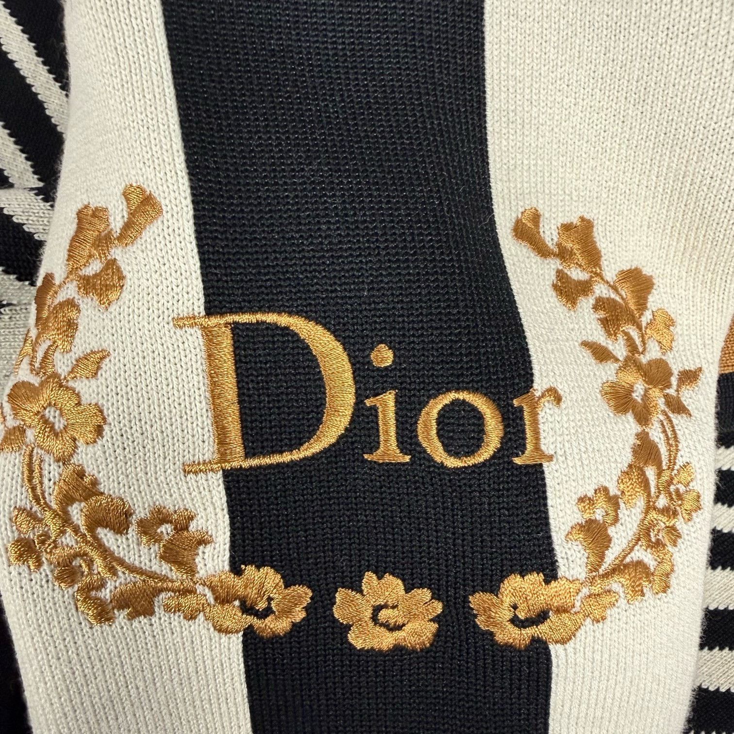 Dior Dior Retro Striped White Sweater L Women Size L / US 10 / IT 46 - 4 Thumbnail