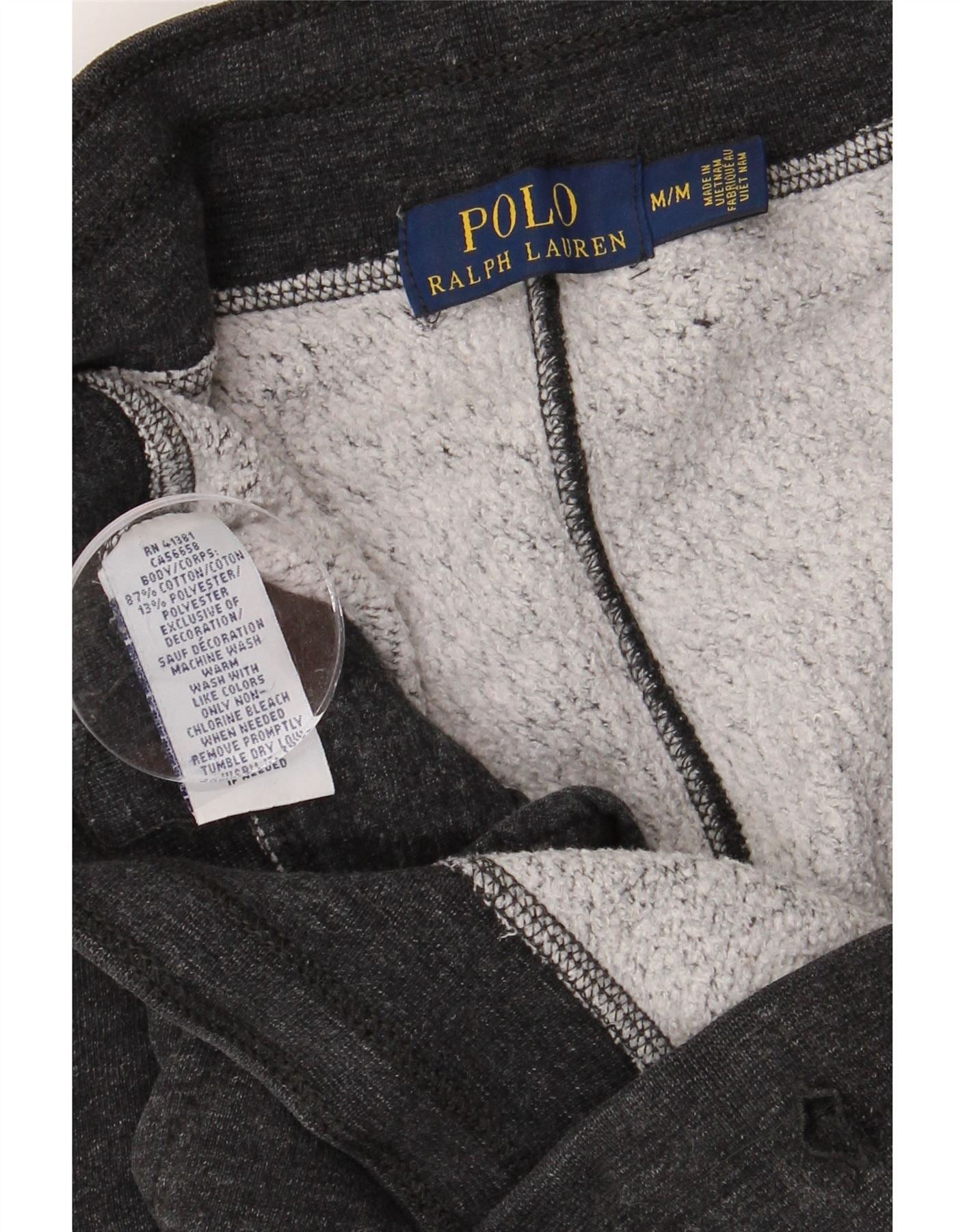 Polo Ralph Lauren Mens Tracksuit Trousers Medium Grey Flecked Cotton Size US 32 / EU 48 - 3 Thumbnail