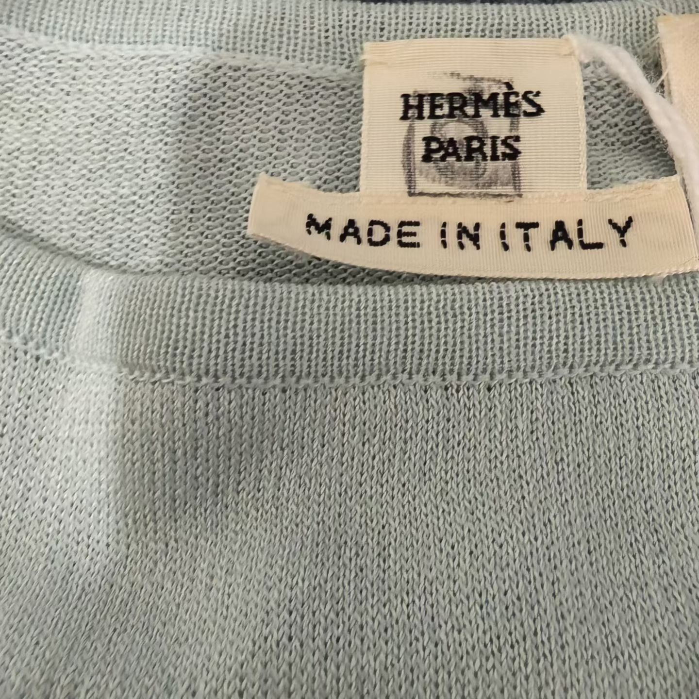 Hermes Hermes Silk Blue T-Shirt M Women Size M / US 6-8 / IT 42-44 - 3 Thumbnail