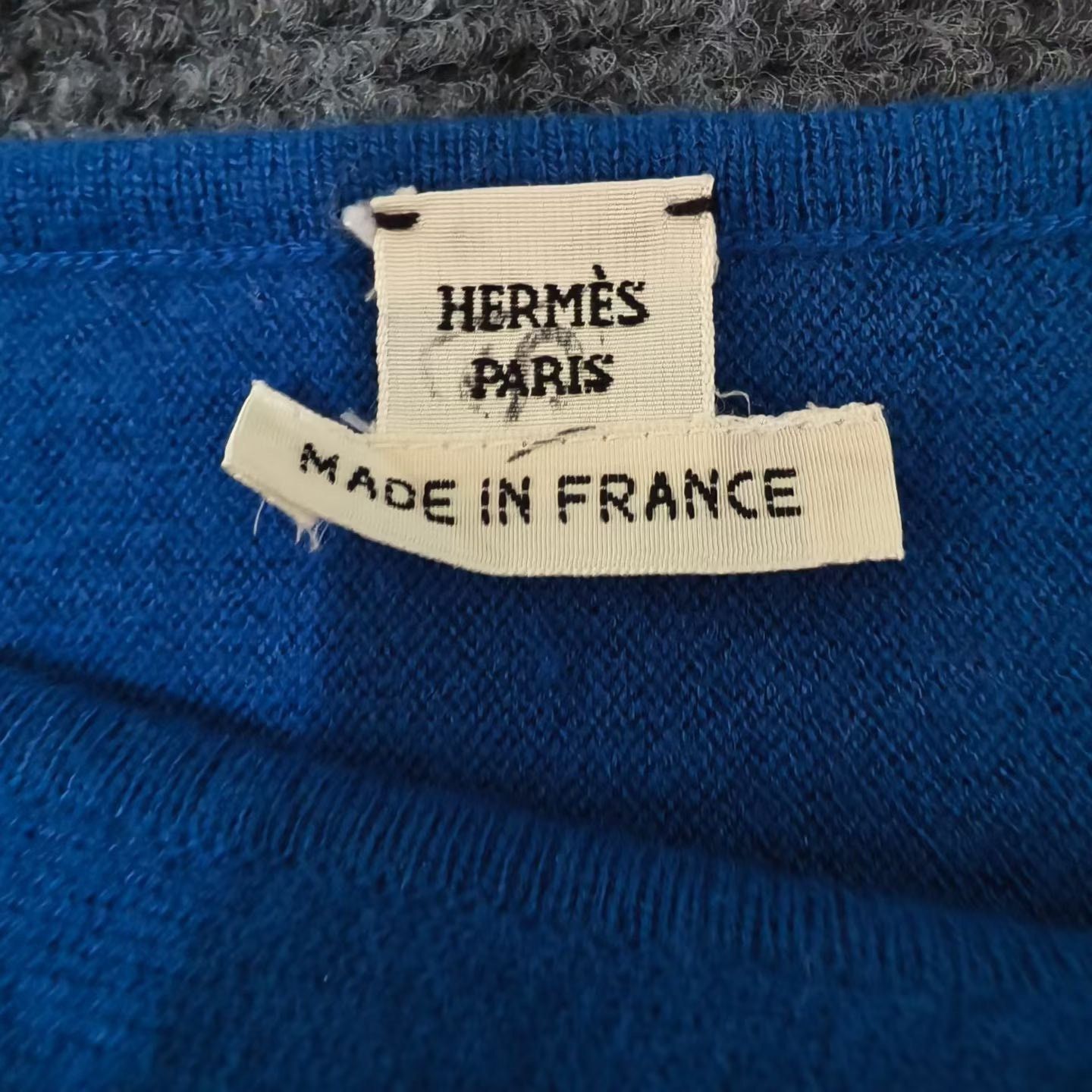 Hermes Hermes Knit Blue Sweater M Women Size M / US 6-8 / IT 42-44 - 3 Thumbnail