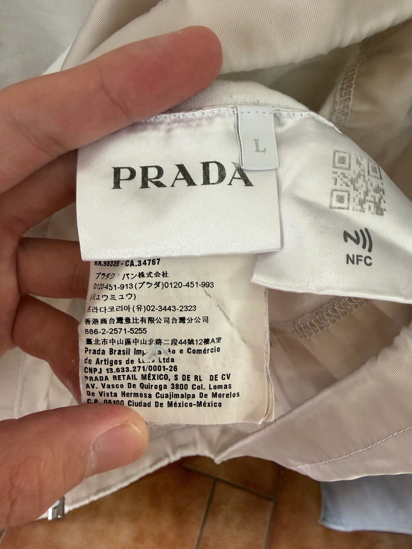 Prada Prada Nylon White T-Shirt l Men Size US L / EU 52-54 / 3 - 4 Thumbnail