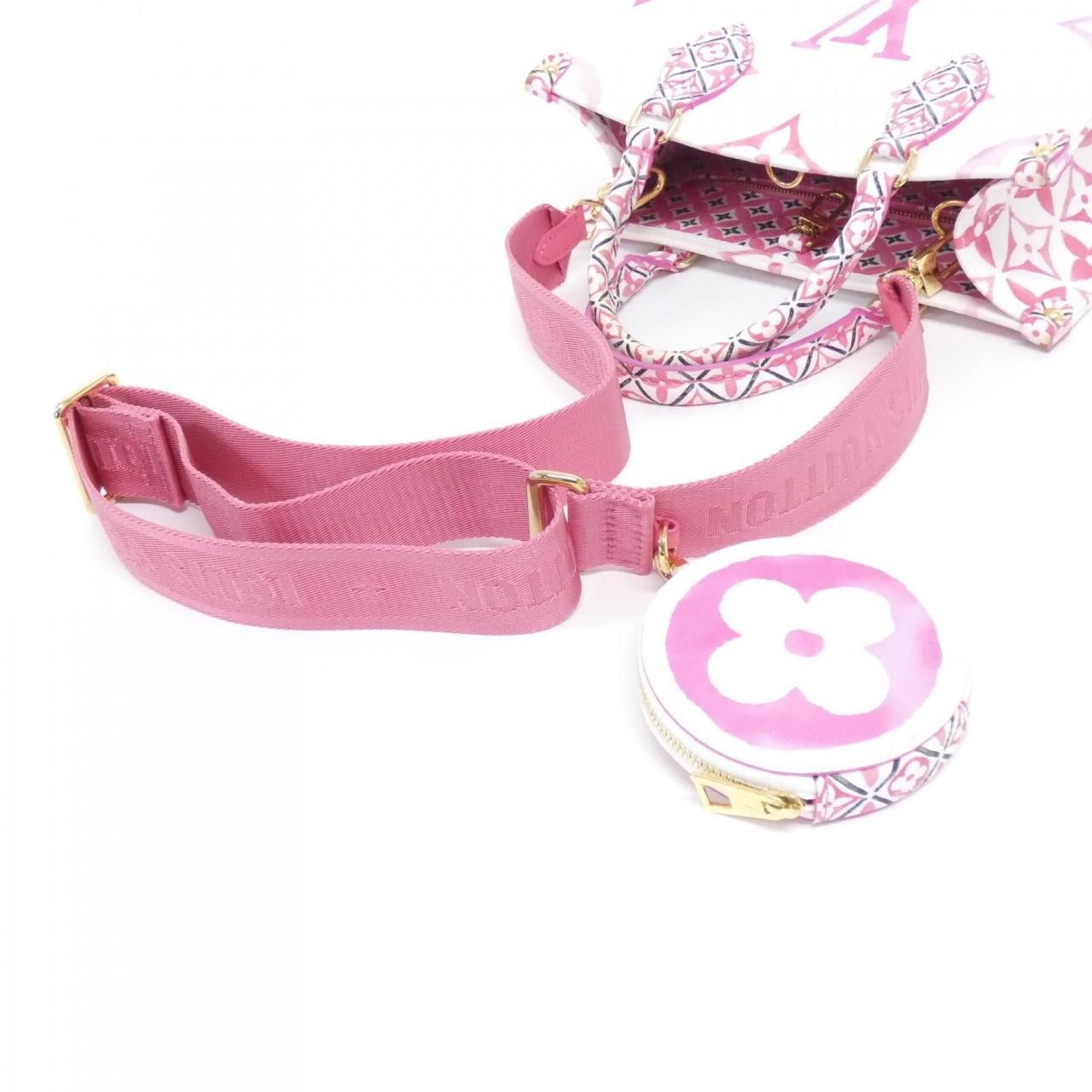 Louis Vuitton Louis Vuitton Louis Vuitton Monogram Flower Tile OnTheGo PM Bag Textile Tote Bag M22976 DUTY FREE for USA Size ONE SIZE - 7 Thumbnail