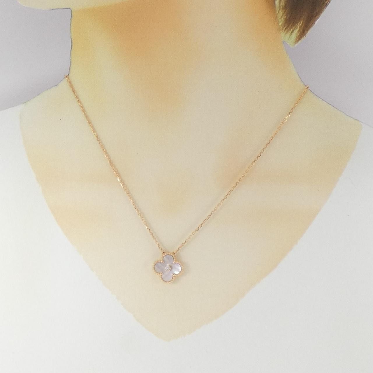 Van Cleef & Arpels Van Cleef & Arpels Van Cleef & Arpels Vintage Alhambra Pink Gold Mother of Pearl Diamond Necklace Precious Metal Necklace VCARPM0P00 DUTY FREE for USA Size ONE SIZE - 6 Thumbnail