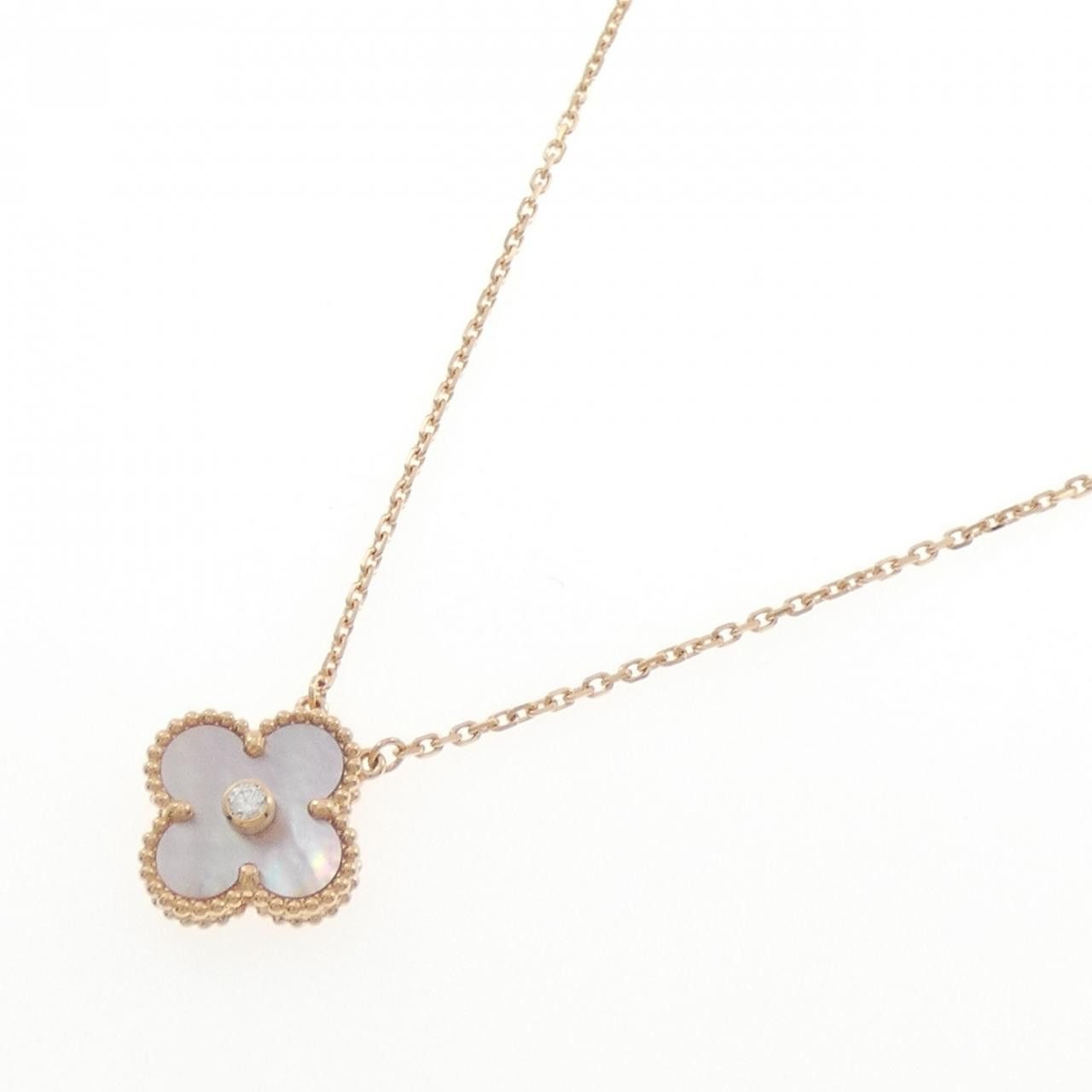Van Cleef & Arpels Van Cleef & Arpels Van Cleef & Arpels Vintage Alhambra Pink Gold Mother of Pearl Diamond Necklace Precious Metal Necklace VCARPM0P00 DUTY FREE for USA Size ONE SIZE - 2 Thumbnail