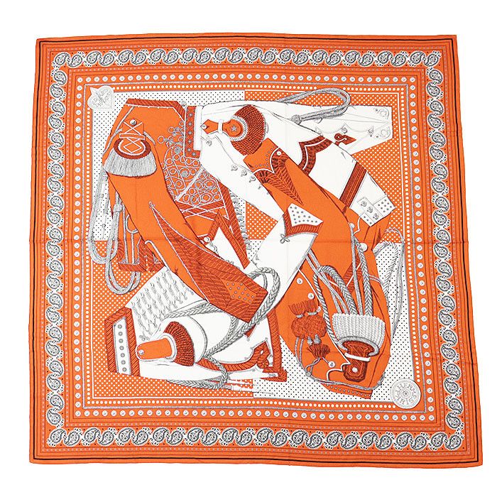 Hermes Hermes Hermes Carre Geant140 Zouaves et Dragons Cashmere Silk Scarf Textile Scarf DUTY FREE for USA Size ONE SIZE - 3 Thumbnail