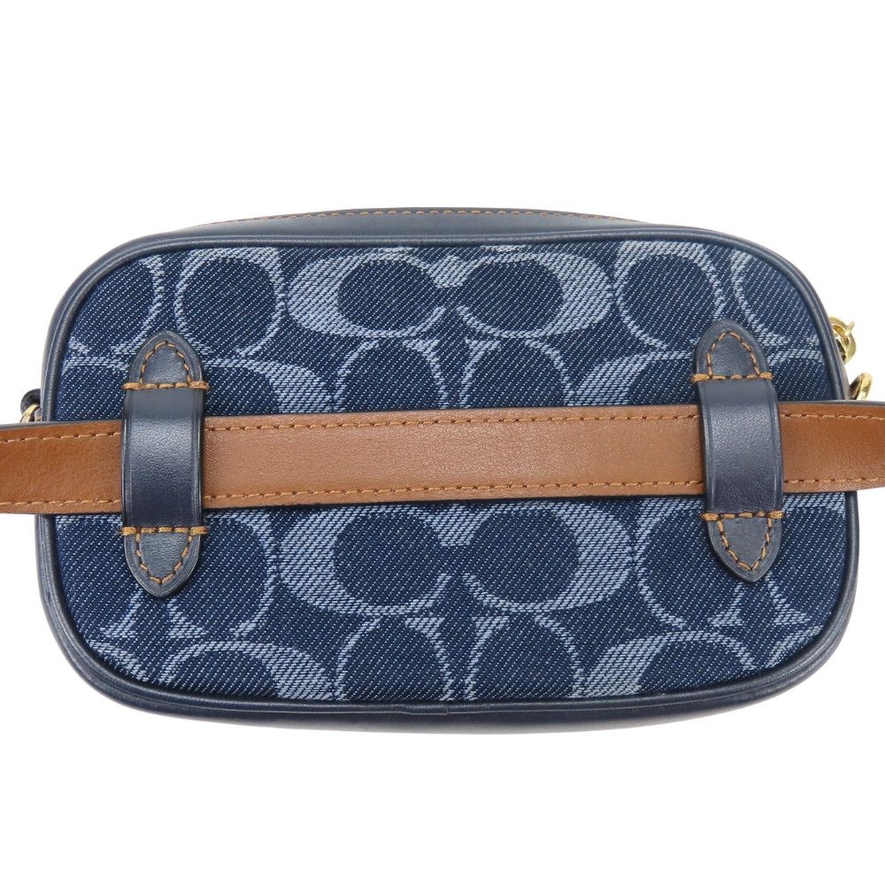 Coach Coach Coach Signature Denim Waist Bag Leather Belt Bag F58550 DUTY FREE for USA Size ONE SIZE - 4 Thumbnail