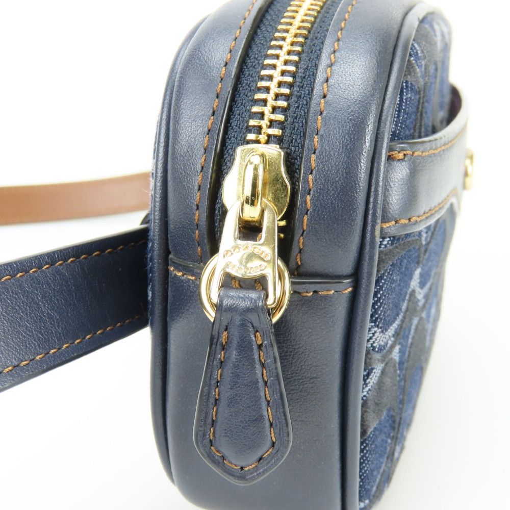 Coach Coach Coach Signature Denim Waist Bag Leather Belt Bag F58550 DUTY FREE for USA Size ONE SIZE - 12 Thumbnail