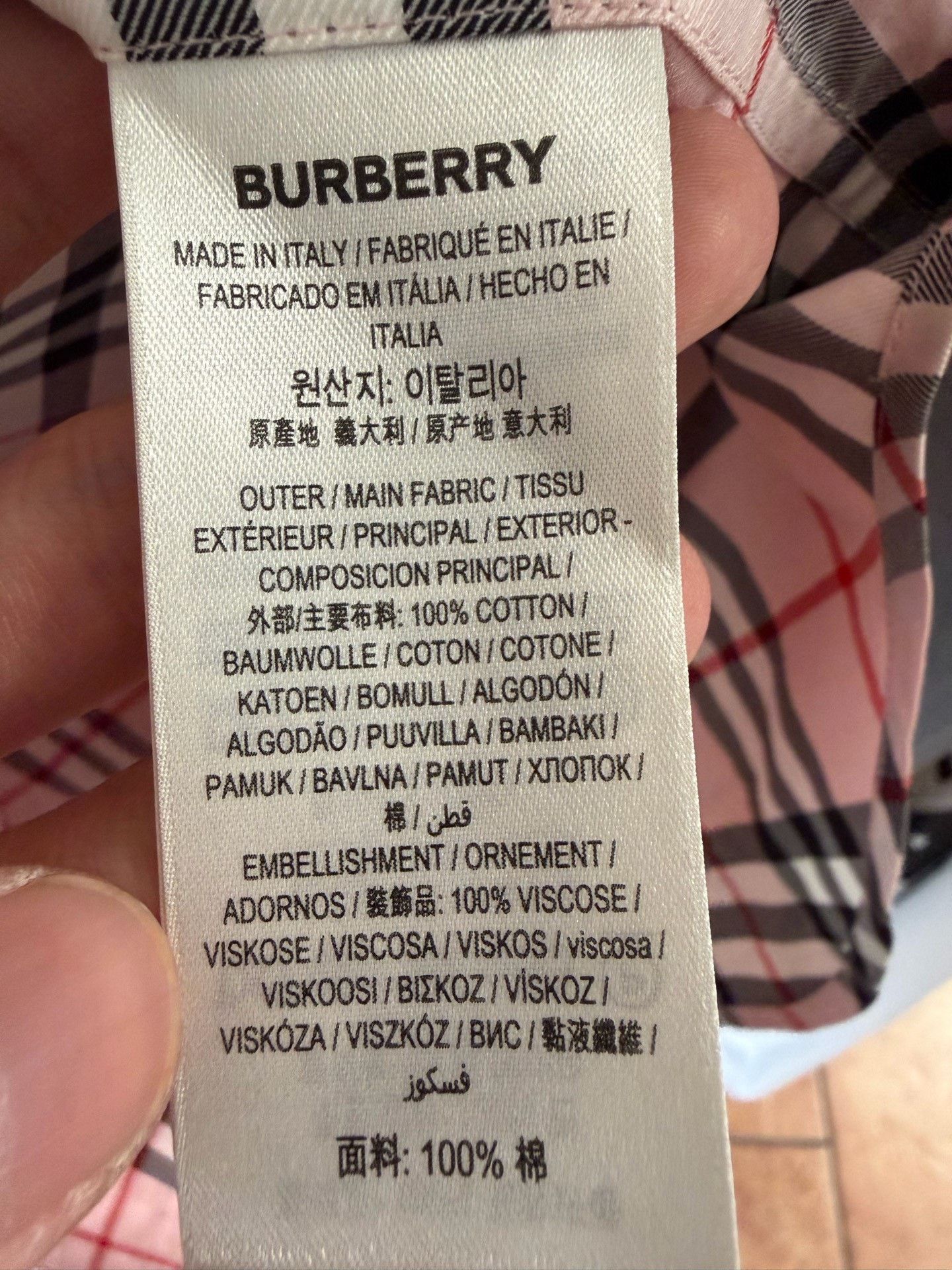 Burberry Burberry Plaid Pink Shirt s Men Size US S / EU 44-46 / 1 - 4 Thumbnail