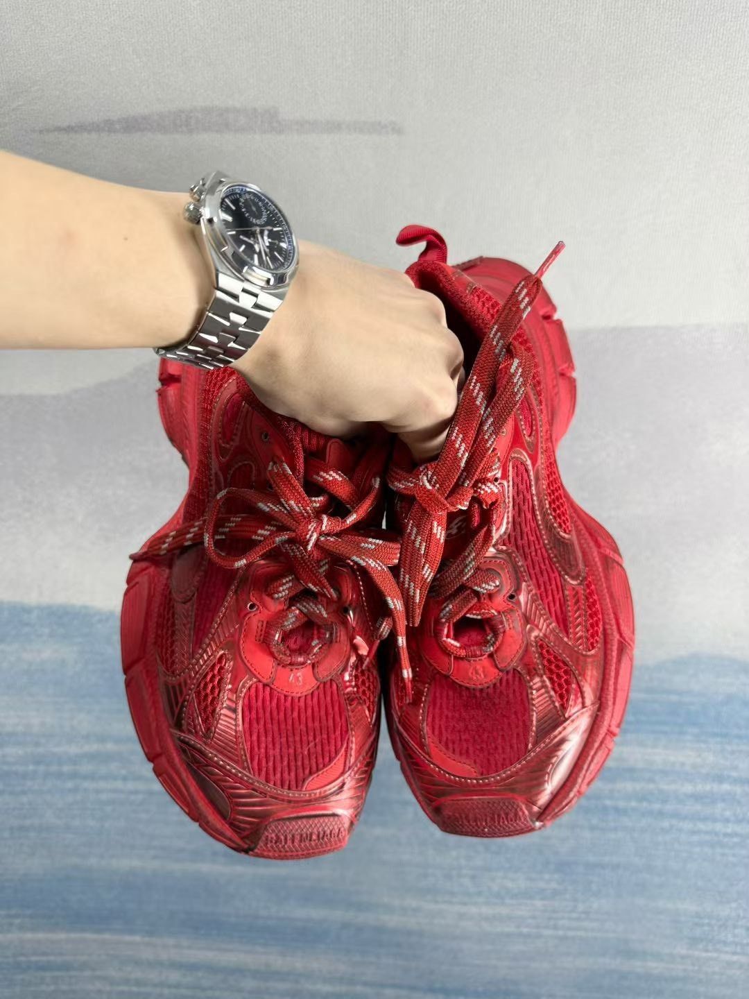 Balenciaga Balenciaga Distressed Red Lowtop Sneakers 10 Men Size US 10 / EU 43 - 3 Thumbnail