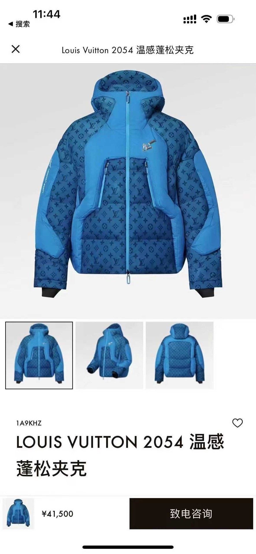 Louis Vuitton Louis Vuitton Blue Heavy Coat m Men Size US M / EU 48-50 / 2 - 5 Thumbnail