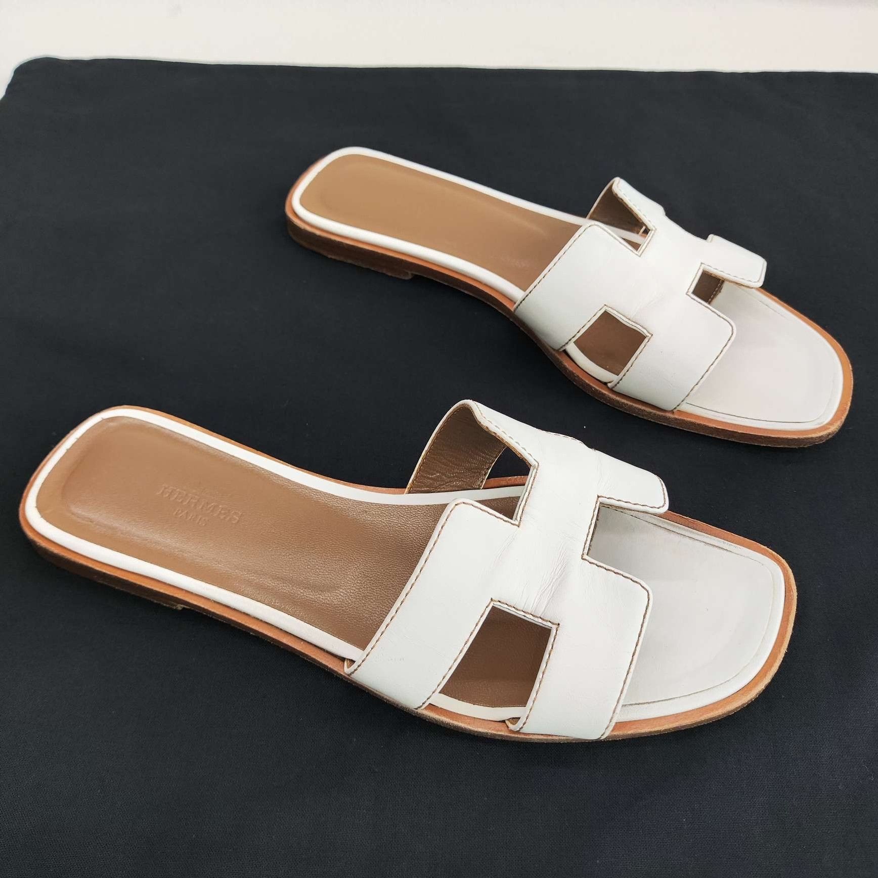 Hermes Hermes White Sandals us_6-5 Women Size US 6.5 / IT 36.5 - 3 Thumbnail