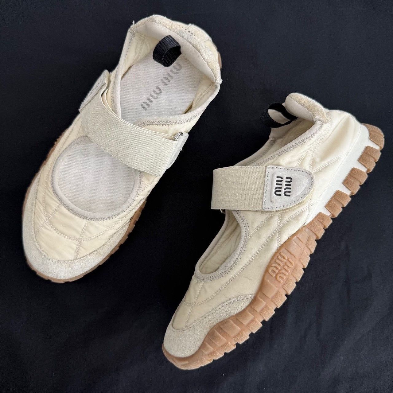 Miu Miu Miu Miu Suede White Lowtop Sneakers us_6-5 Women Size US 6.5 / IT 36.5 - 8 Thumbnail