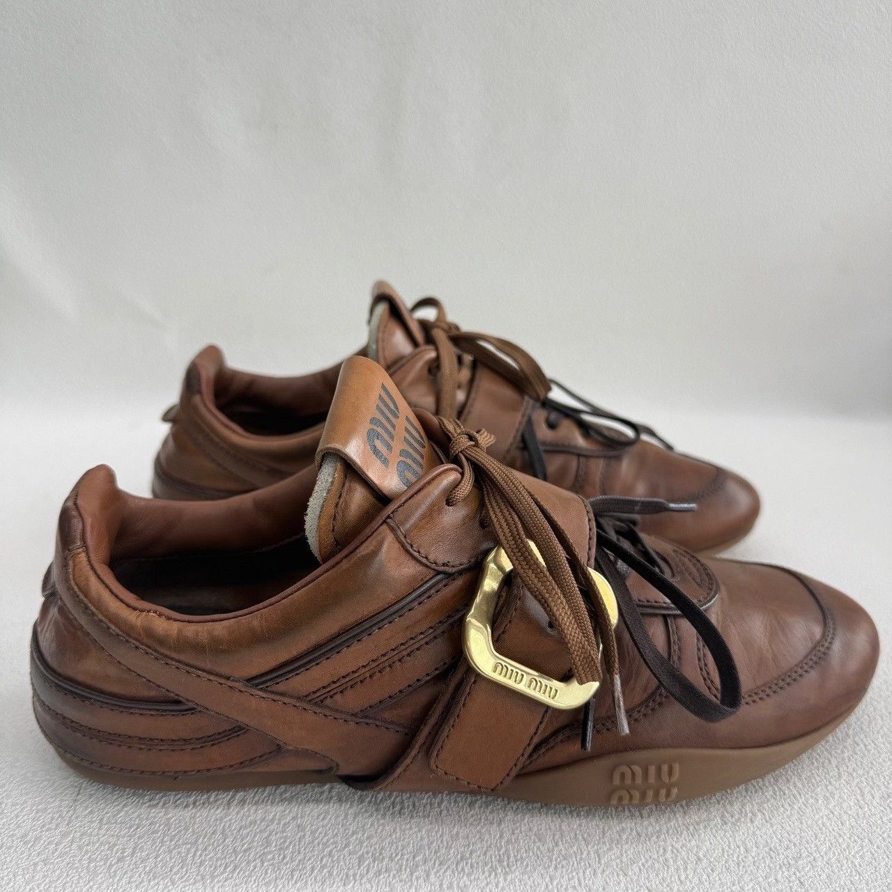 Miu Miu Miu Miu Brown Lowtop Sneakers us_6-5 Women Size US 6.5 / IT 36.5 - 4 Thumbnail