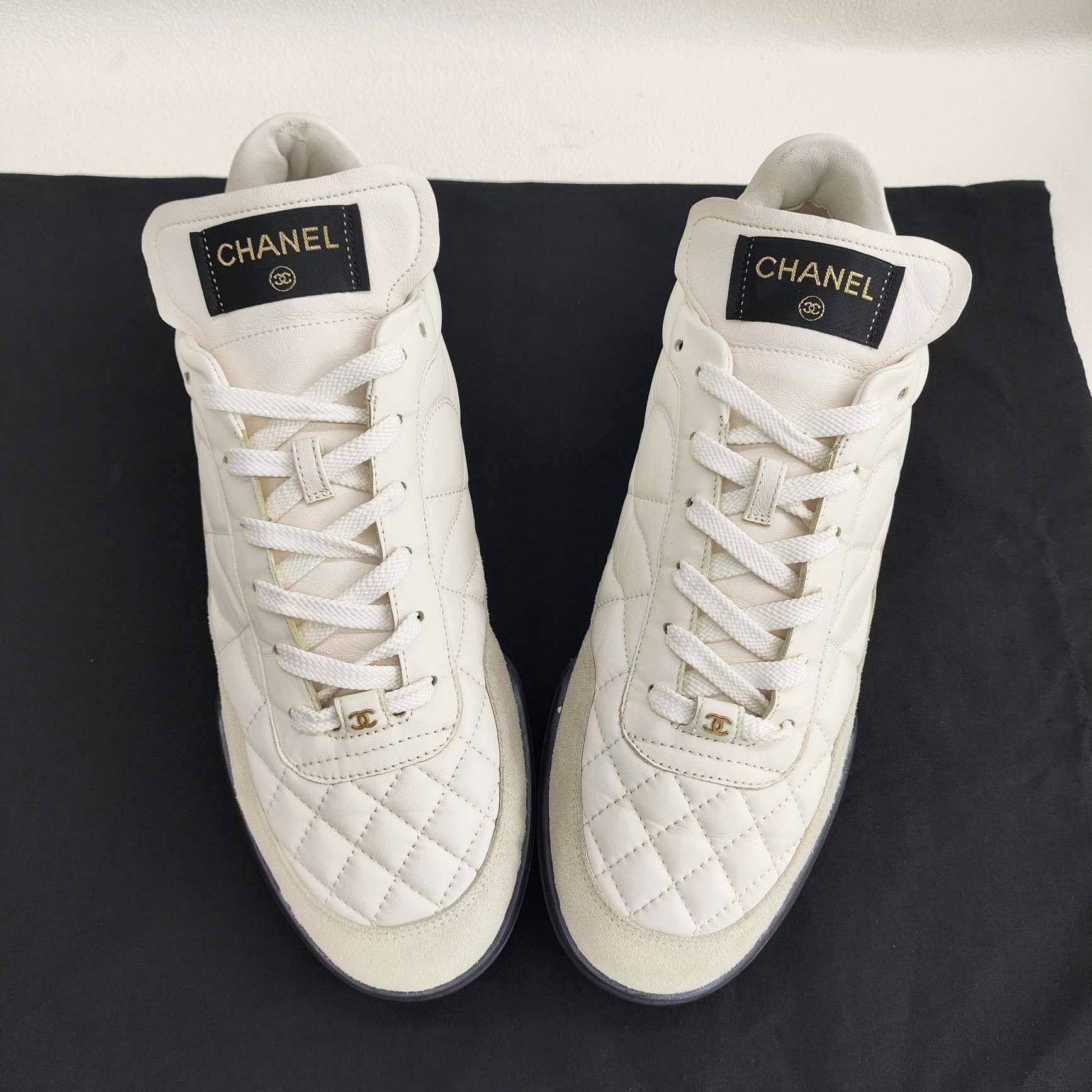 Chanel Chanel Leather White Lowtop Sneakers 9 Men Size US 9 / EU 42 - 9 Thumbnail