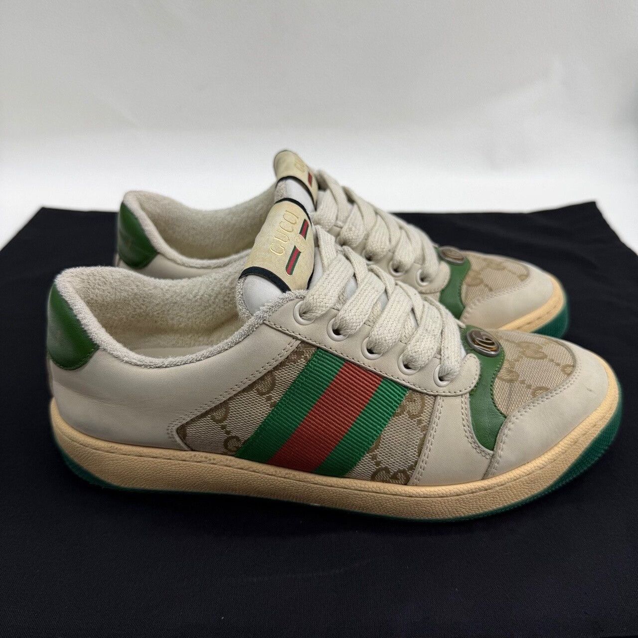 Gucci Gucci Canvas Green Lowtop Sneakers us_6 Women Size US 6 / IT 36 - 4 Thumbnail