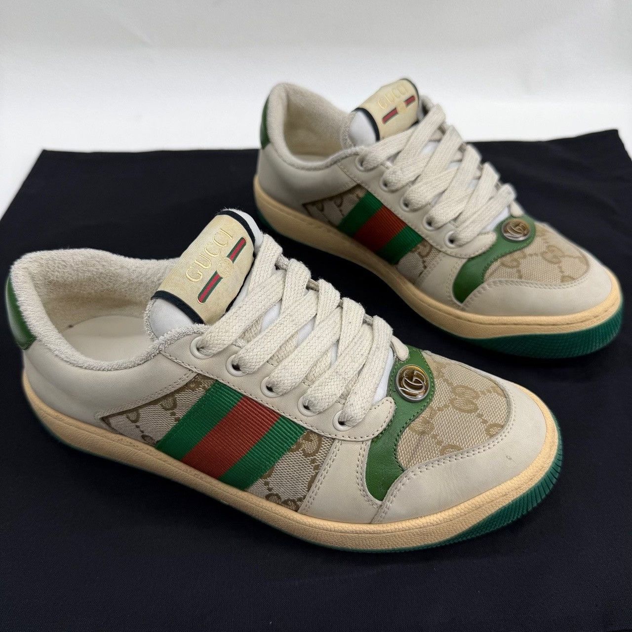 Gucci Gucci Canvas Green Lowtop Sneakers us_6 Women Size US 6 / IT 36 - 3 Thumbnail
