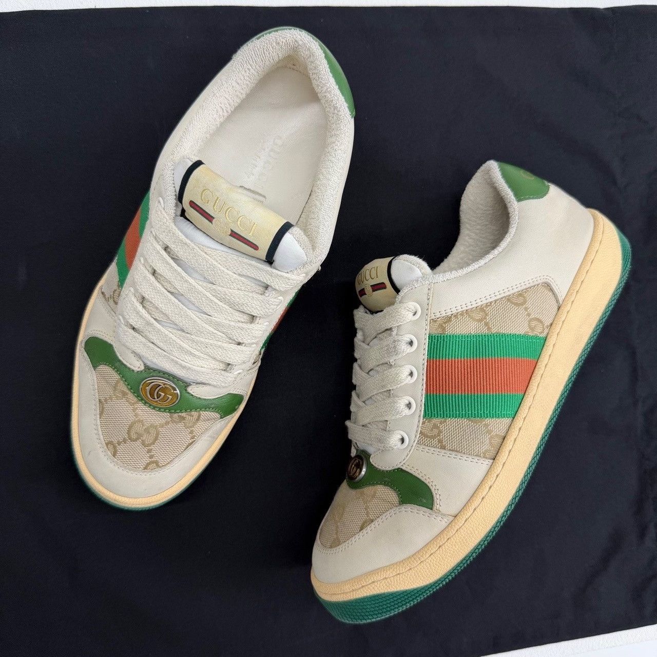 Gucci Gucci Canvas Green Lowtop Sneakers us_6 Women Size US 6 / IT 36 - 8 Thumbnail