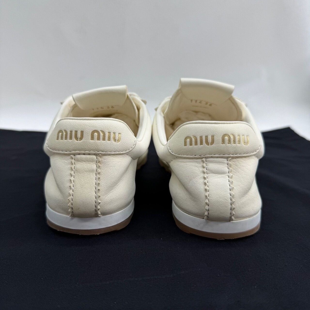 Miu Miu Miu Miu Leather White Lowtop Sneakers us_6 Women Size US 6 / IT 36 - 5 Thumbnail