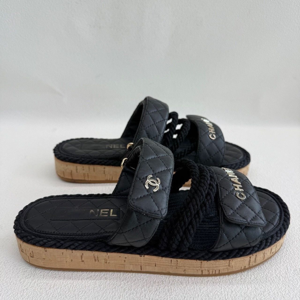 Chanel Chanel Leather Black Sandals Eu 39 Women Size US 9 / IT 39 - 4 Thumbnail