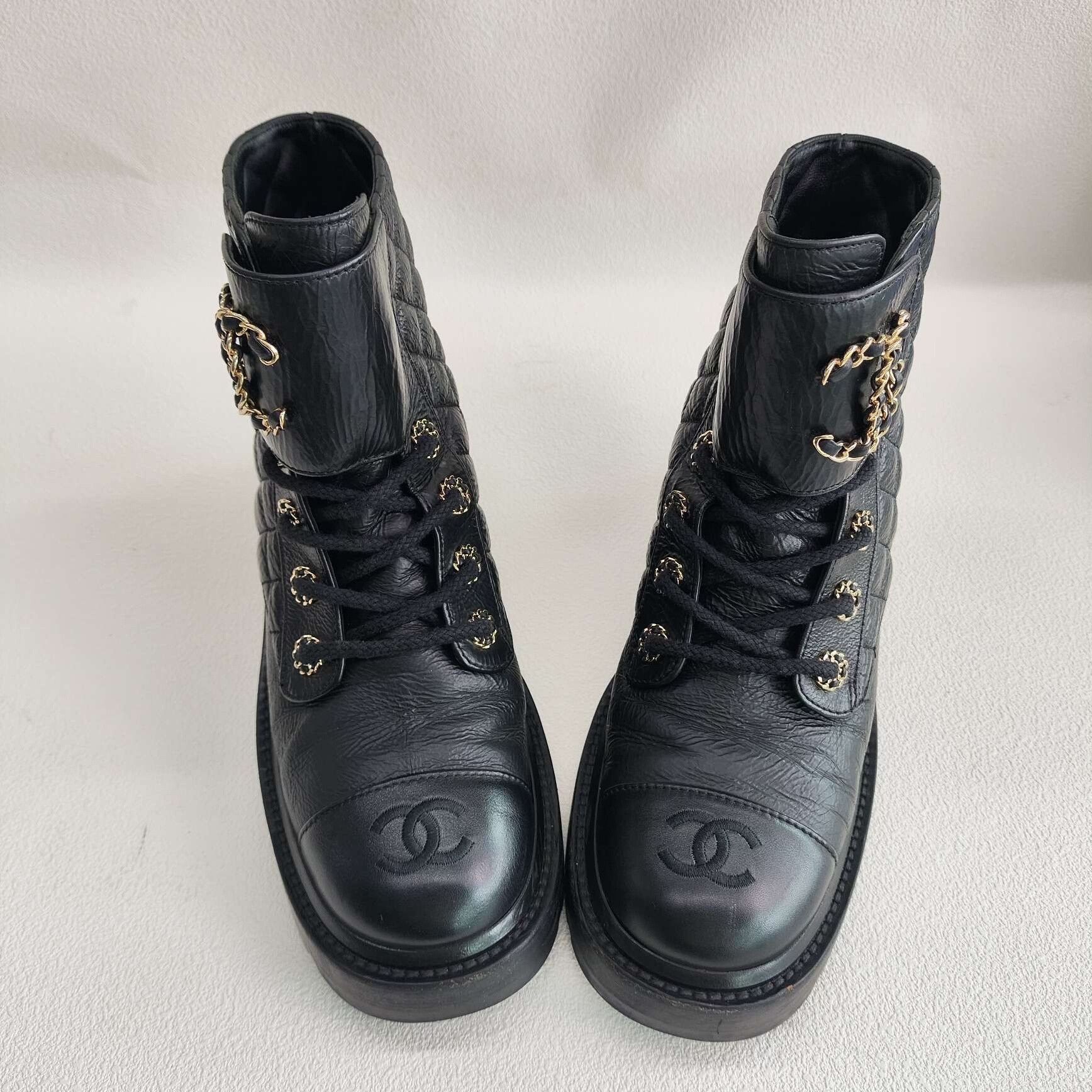 Chanel Chanel Retro Plaid Black Boots us_7-5 Women Size US 7.5 / IT 37.5 - 8 Thumbnail