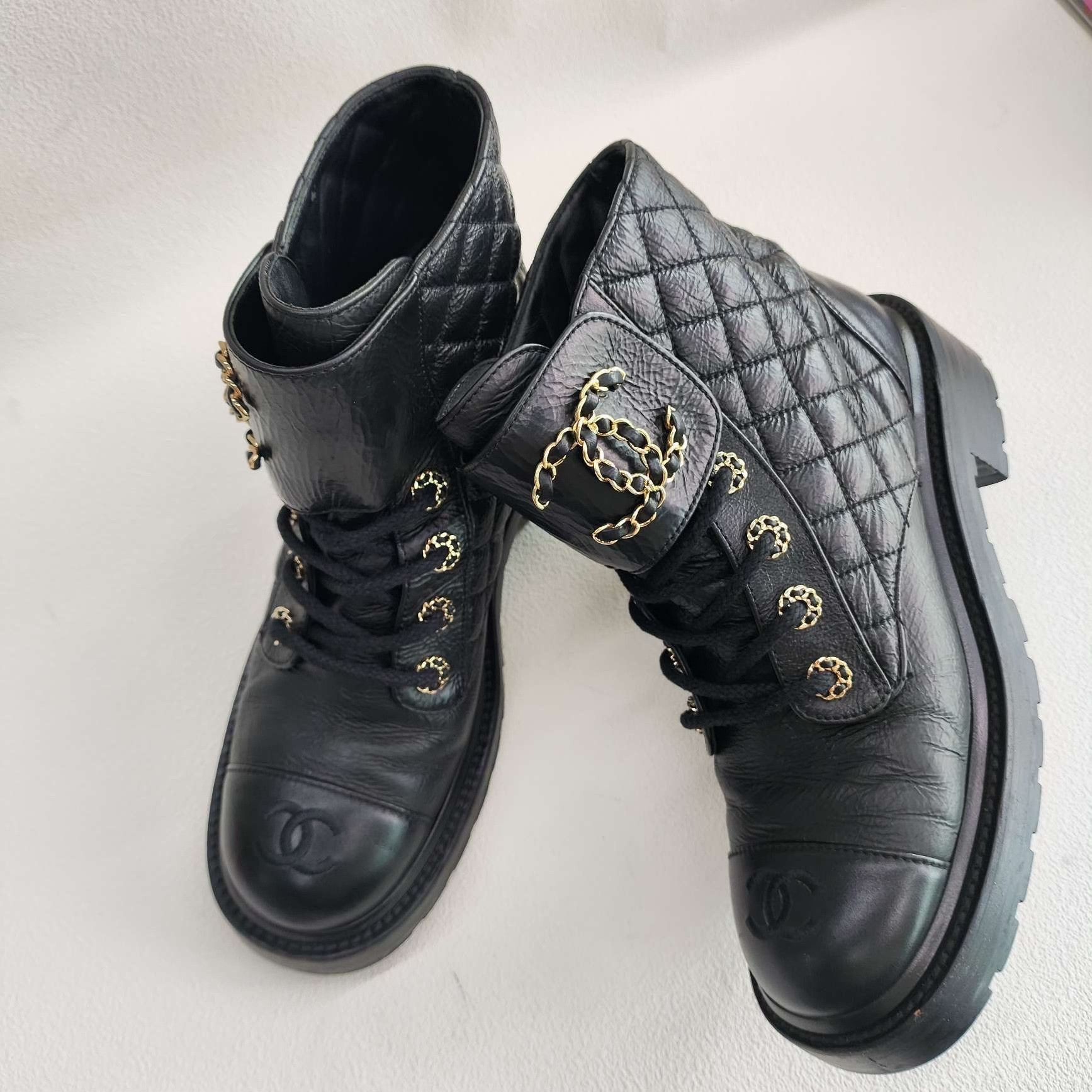 Chanel Chanel Retro Plaid Black Boots us_7-5 Women Size US 7.5 / IT 37.5 - 9 Thumbnail