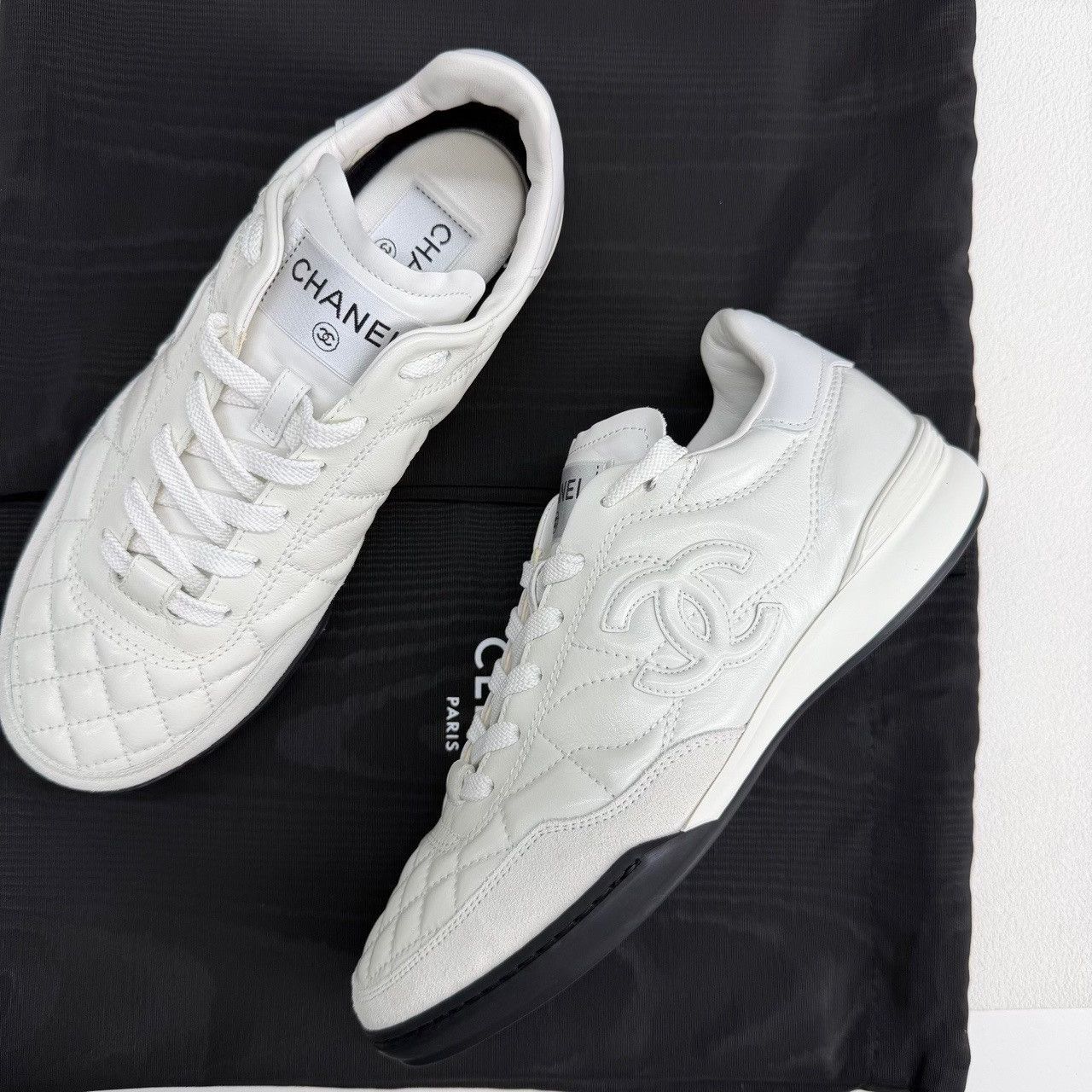 Chanel Chanel Leather White Lowtop Sneakers us_5 Women Size US 5 / IT 35 - 8 Thumbnail