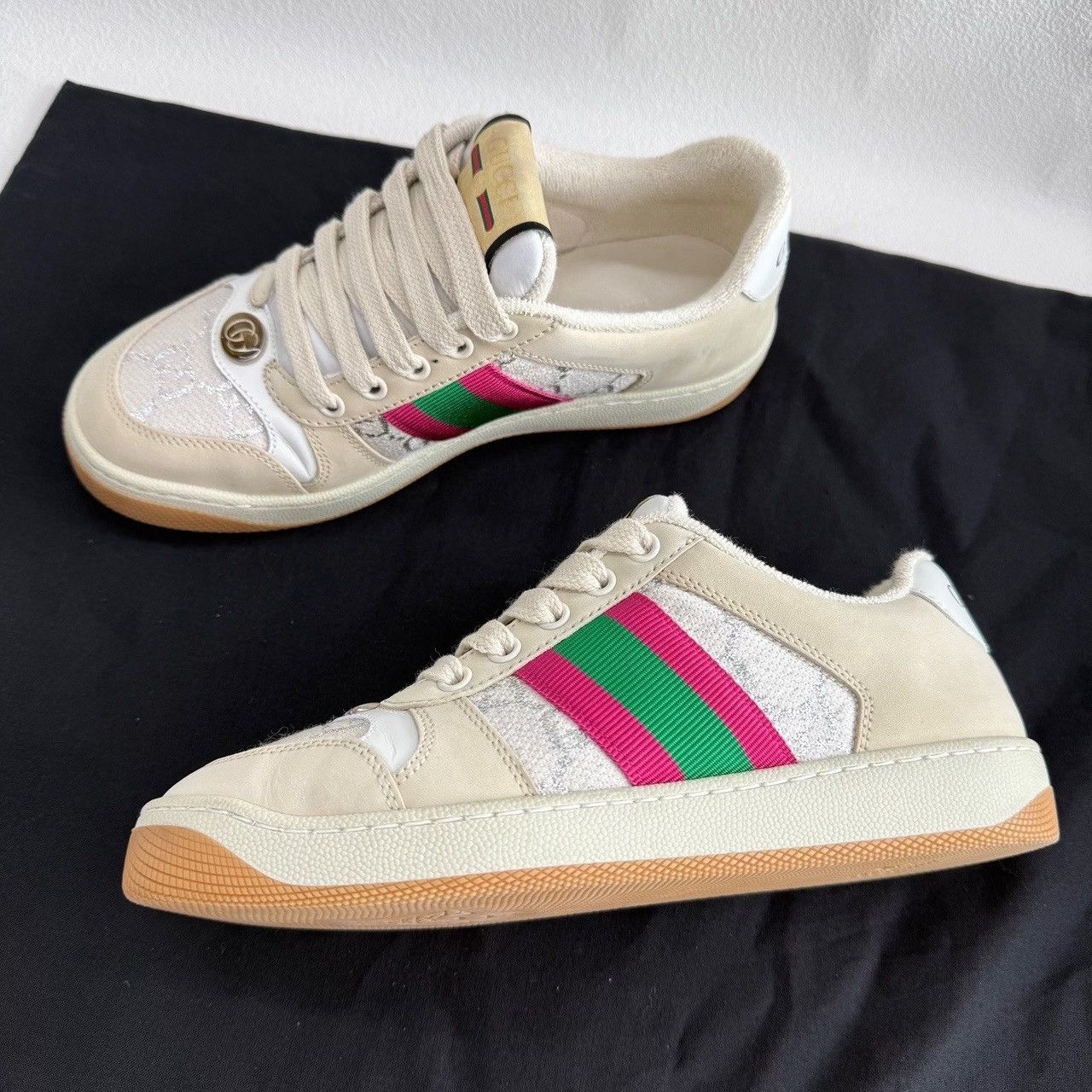 Gucci Gucci Leather Beige Lowtop Sneakers us_5 Women Size US 5 / IT 35 - 8 Thumbnail