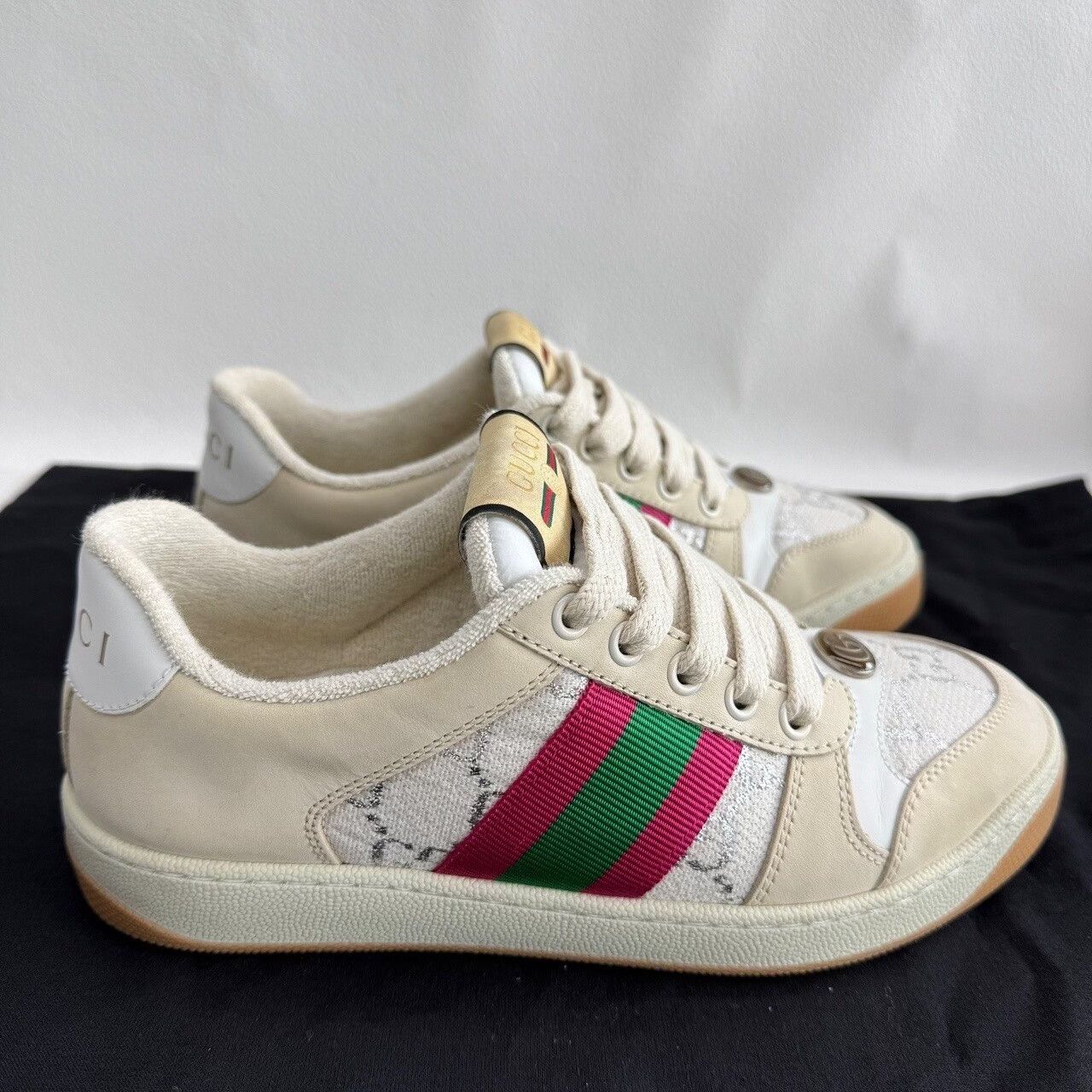 Gucci Gucci Leather Beige Lowtop Sneakers us_5 Women Size US 5 / IT 35 - 4 Thumbnail