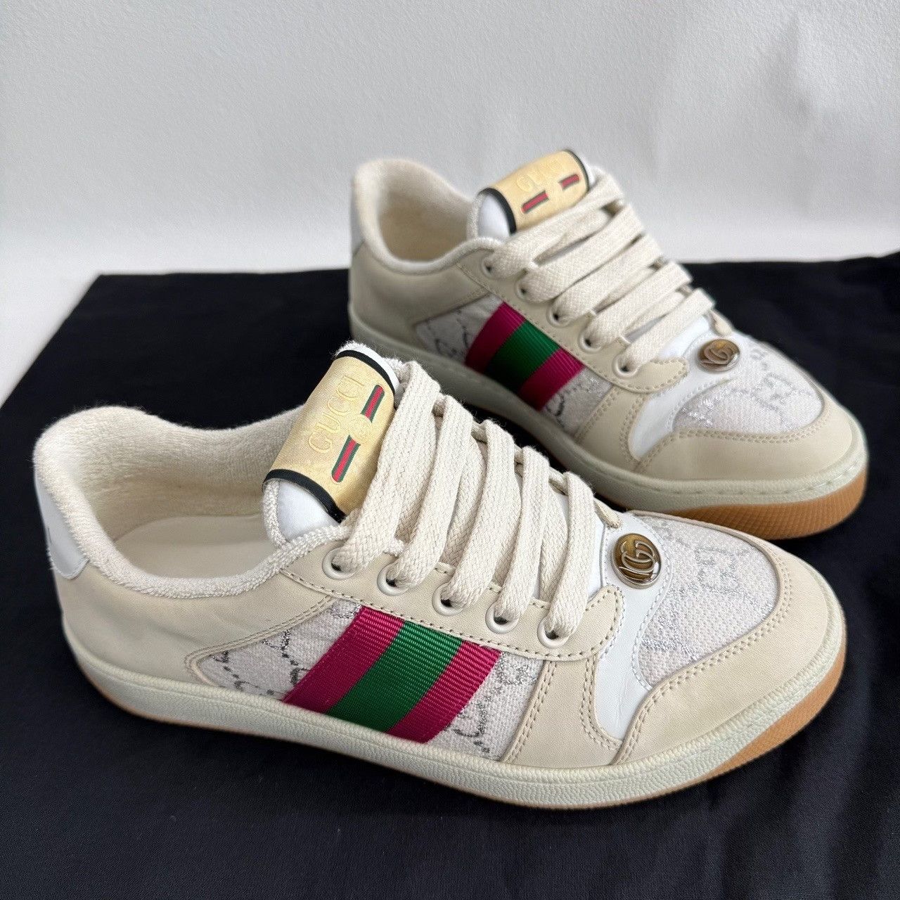 Gucci Gucci Leather Beige Lowtop Sneakers us_5 Women Size US 5 / IT 35 - 3 Thumbnail