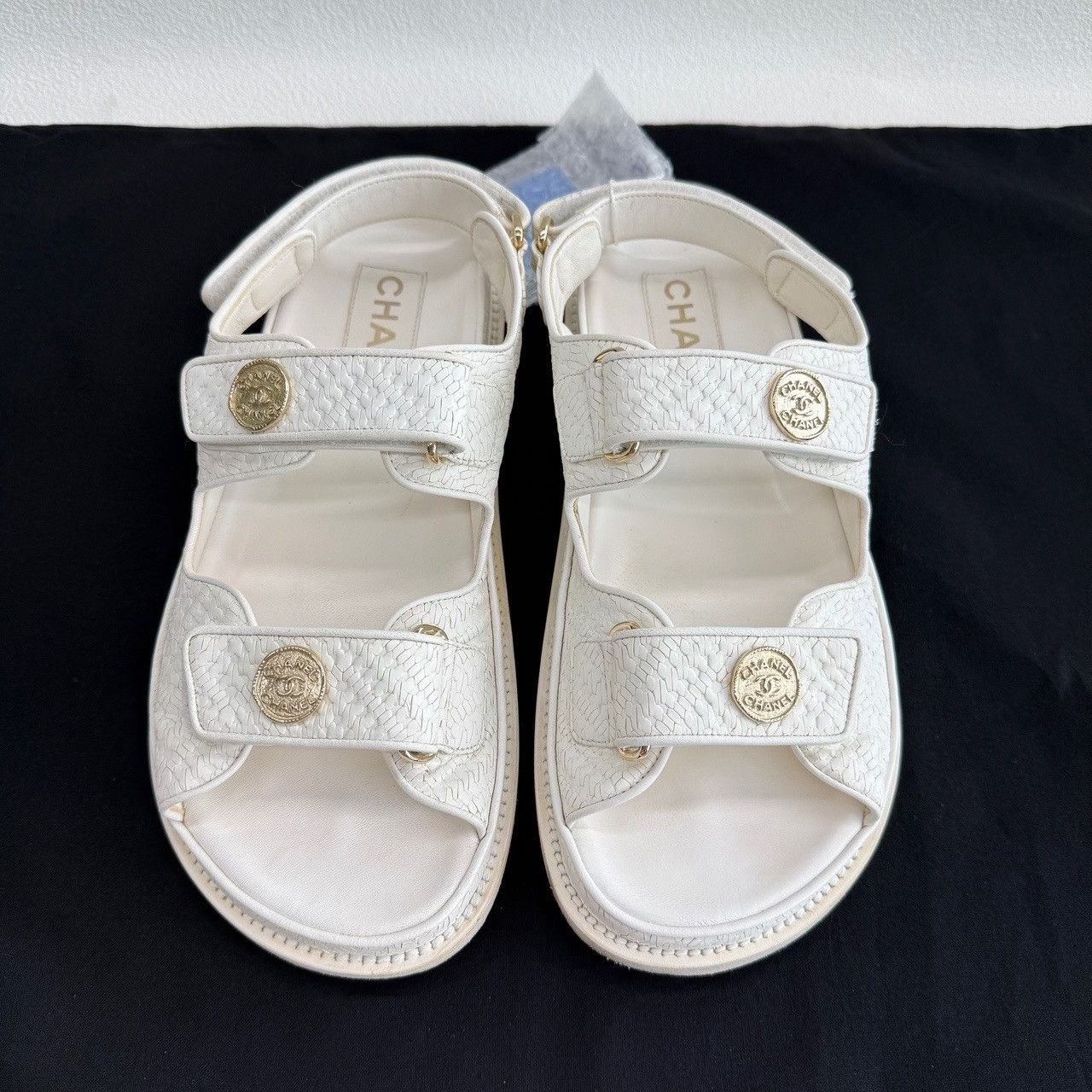 Chanel Chanel Leather White Sandals us_7-5 Women Size US 7.5 / IT 37.5 - 2 Thumbnail